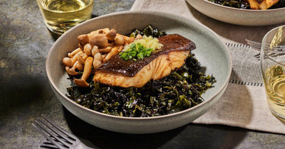 Brown Butter Roasted Alaska Sablefish with Garlic Soy Glaze and Seaweed Salad