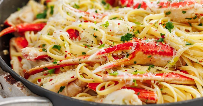Creamy Snow Crab Italian Pasta Recipe