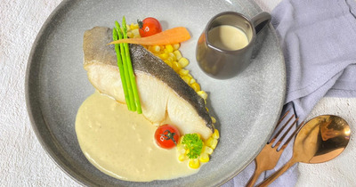 Pan-Seared Black Cod Steak with Miso Cream Sauce