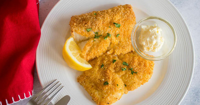 The delicious oven-fried Alaska cod with air fryer
